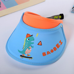 廠家批發兒童無頂帽卡通恐龍涼帽夏季外出防曬遮陽帽男女寶寶帽子