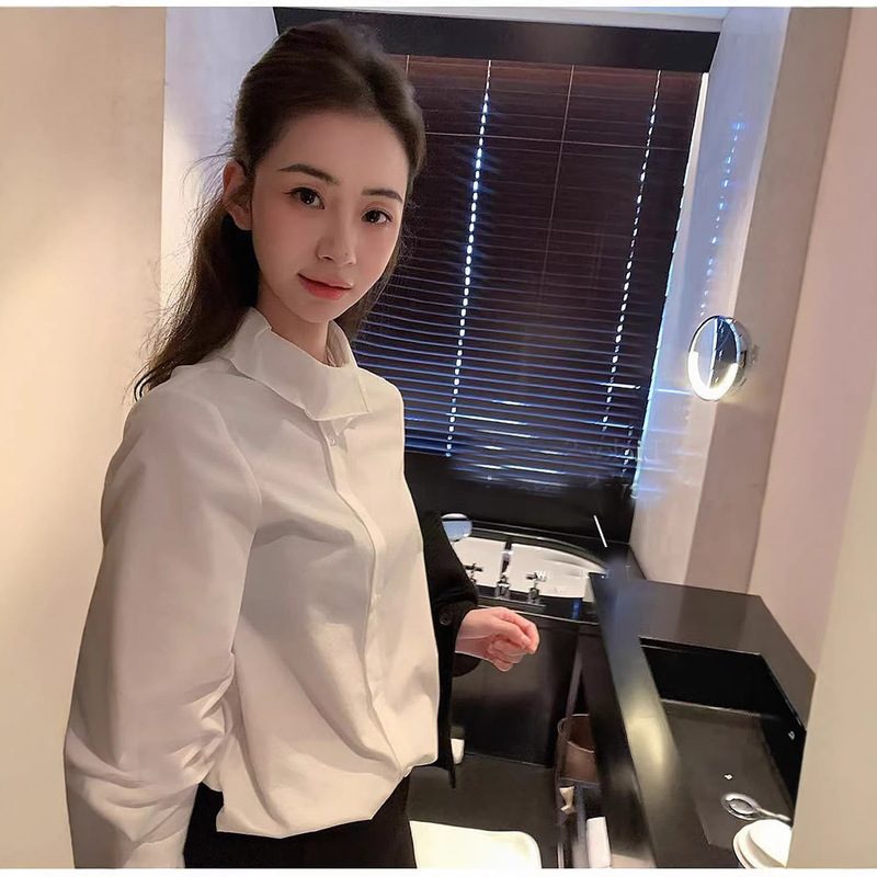Lace Collar Shirt for Women, High-End Design, Niche Luxury, Age-Reducing, Stylish Top, Long-Sleeved White Shirt Lace Collar Shirt for Women, High-End Design, Niche Luxury, Age-Reducing, Stylish Top, Long-Sleeved White Shirt