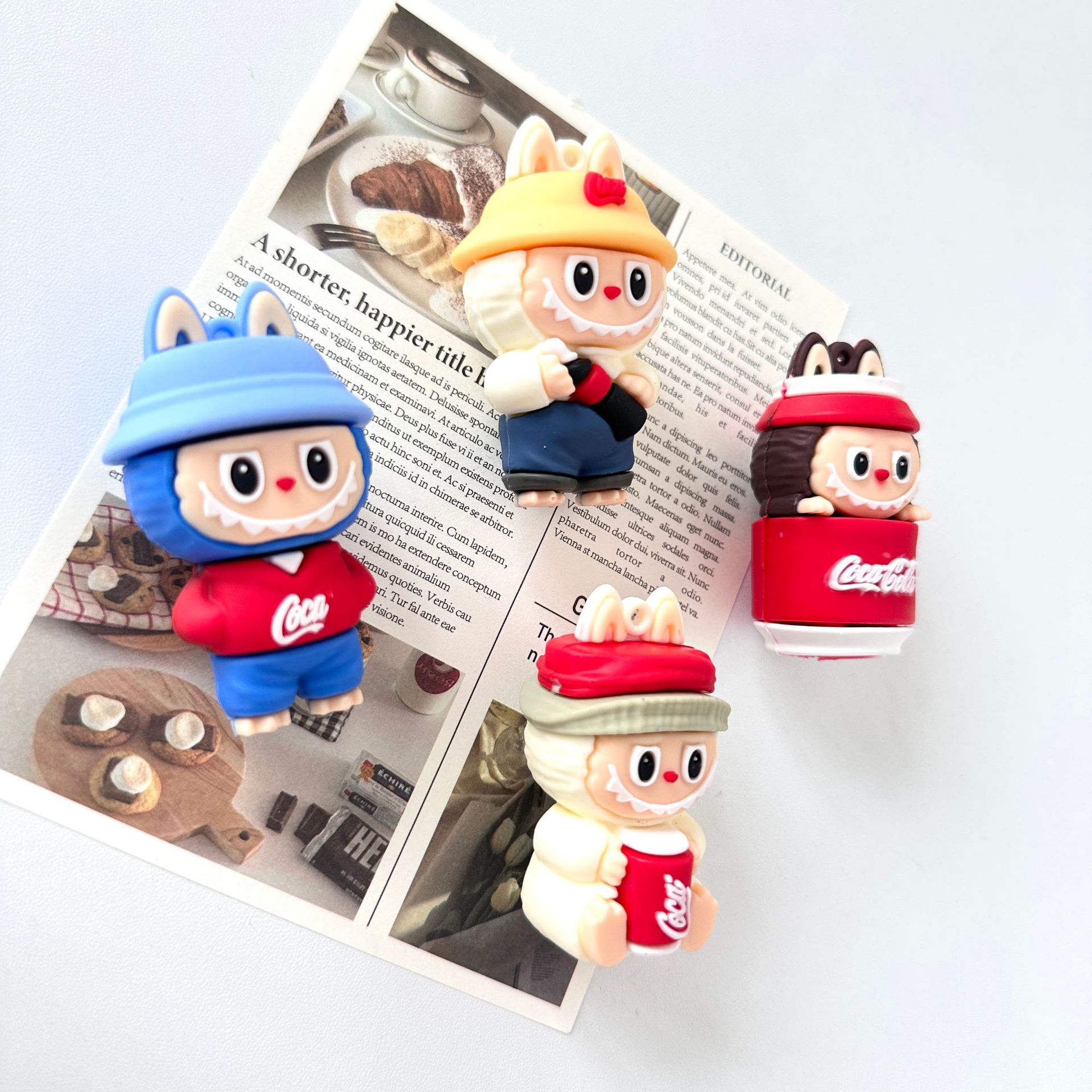 クリエイティブコーララブ冷蔵庫マグネットソフト接着剤トレンディなおもちゃ人形漫画ホールボードマグネット装飾磁気ステッカー