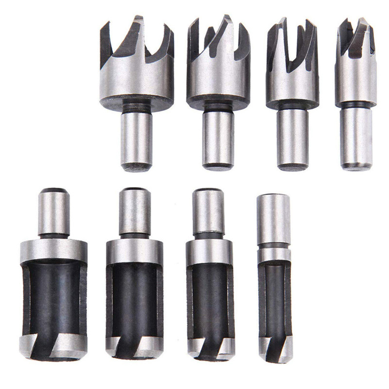 Pagoda taladro traje taladro de mano perforación de tres puntas carpintería cabeza avellanada taladro herramienta combinación posicionamiento centro de perforación de corcho