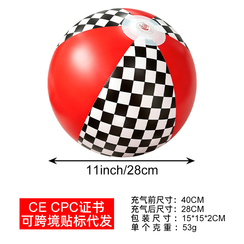 40CM red and white checkered ball