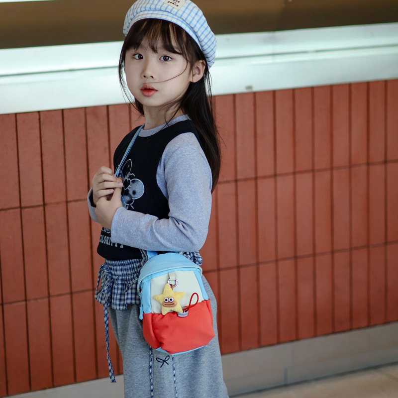 Bolsas de hombro de moda coreana para niños y niñas, lindas bolsas de mano para bebés con estrellas nuevas bolsas de comercio exterior para niños