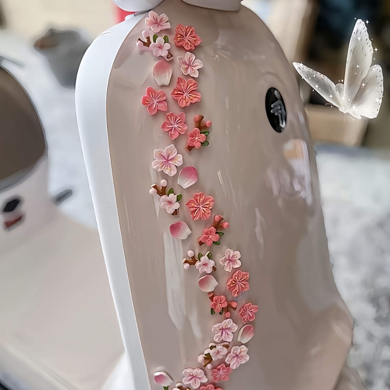 3D Three-dimensional Cherry Blossom Car Sticker To Cover Scratches, New Car Tail Decoration Ornament, Electric Car DIY Decorative Sticker_voghion.com