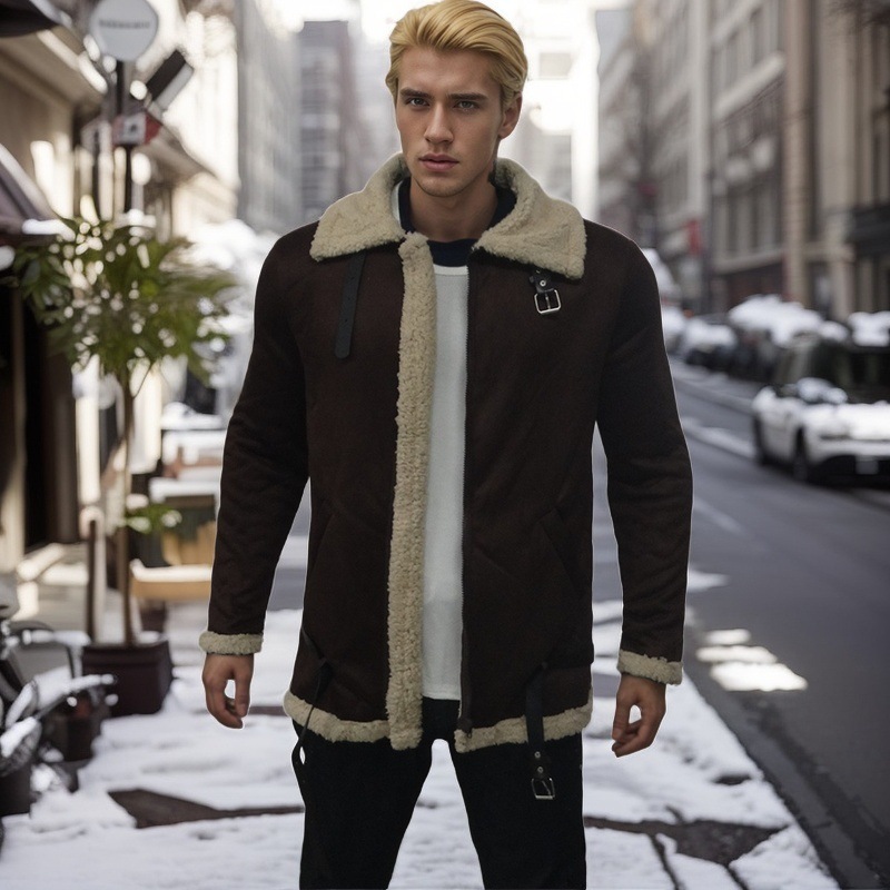 2024 neue Integrierte männer Mit Verdickt Fell Und Wildleder Jacke Explosive_voghion.com