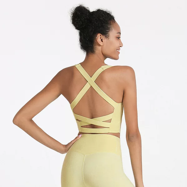 Lulu-Style Yoga Sports Bra Running Beauty Back Sports Fitness Vest Shockproof Tight-Fitting Push-Up Yoga Wear for Women