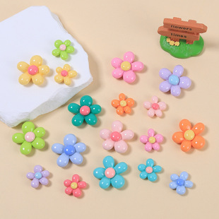 Bright noodle meat flower color size diy cream glue mobile phone case refrigerator sticker hairpin jewelry resin accessories wholesale