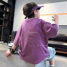 男童夏装2024新款儿童半袖上衣夏季薄款中大童男孩休闲短袖T恤潮