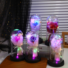 生日礼物送闺蜜金箔花七夕情人节送女友浪漫金箔花灯罩永花束批发