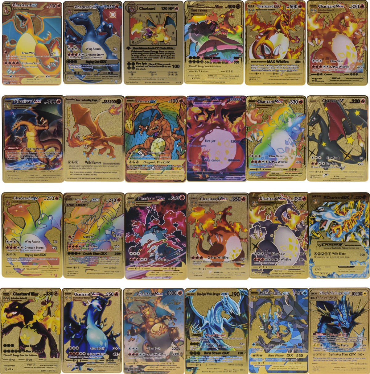 Pokemon Metal Card Pokemon Pet Elf Pokemon English Spanish Metal Card in stock Hot Sale