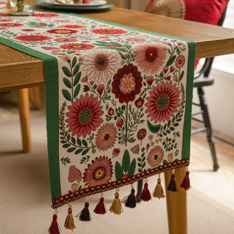 Легкий роскошный настольный флаг, красный, американский ретро, ​​высококачественный флаг для обеденного стола, ткань, длинная ткань, журнальный столик, украшение для шкафа, свадебная ткань