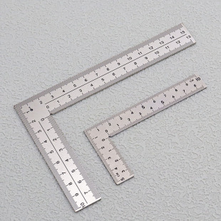 Mini Ruler Stainless Steel L-shaped Double-sided High Precision Scale Multifunctional Thickened Corner Ruler for Leather Design