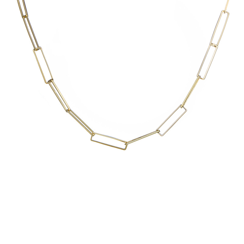Xuping cadena francesa ligera lujosa superposición cuadrada cruzada gruesa para hombres y mujeres collar de cadena de nicho simple