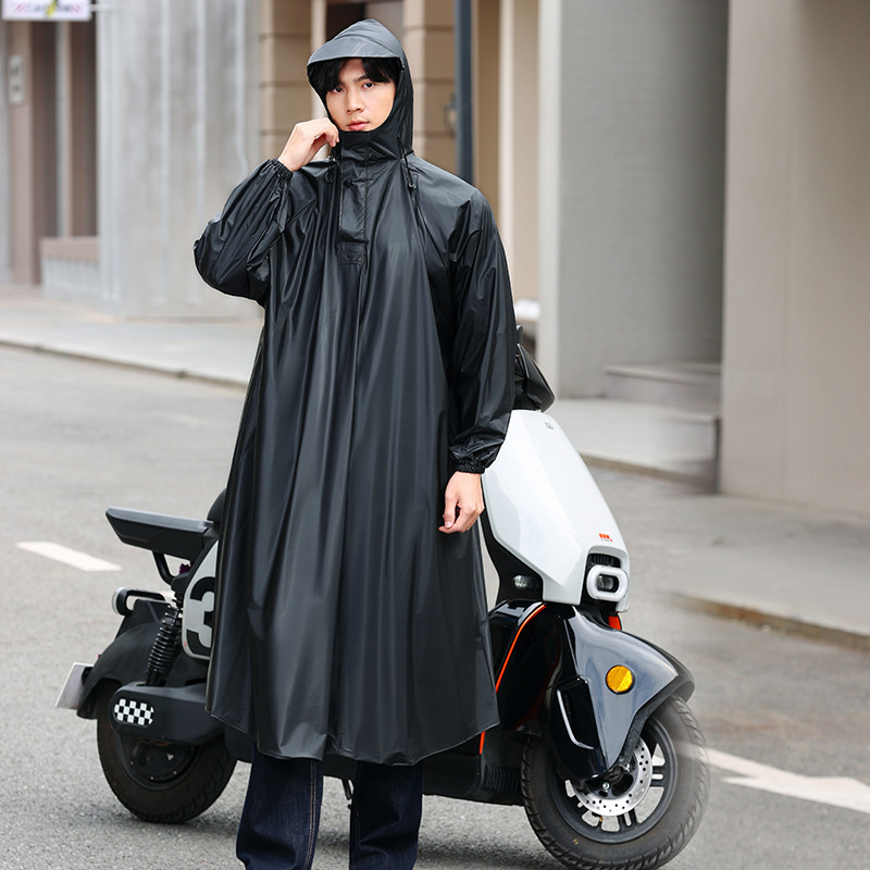 Rider Raincoat Long One-Piece Heavy Rain Protection for Men and Women, Adult Outdoor Thickened Full-Body Rain Poncho for Electric Bike Riding