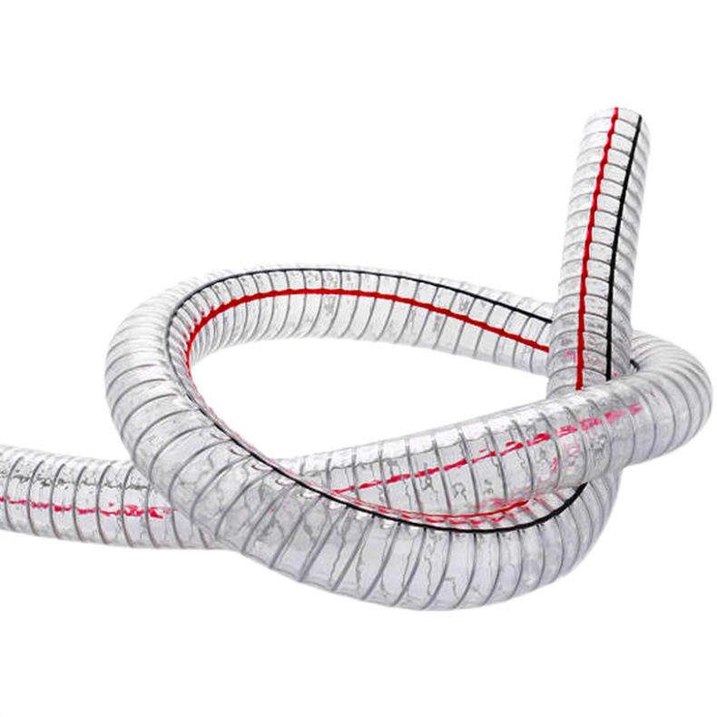 PVC steel wire hose, high temperature resistant thickened plastic pipe, steel wire hose, transparent