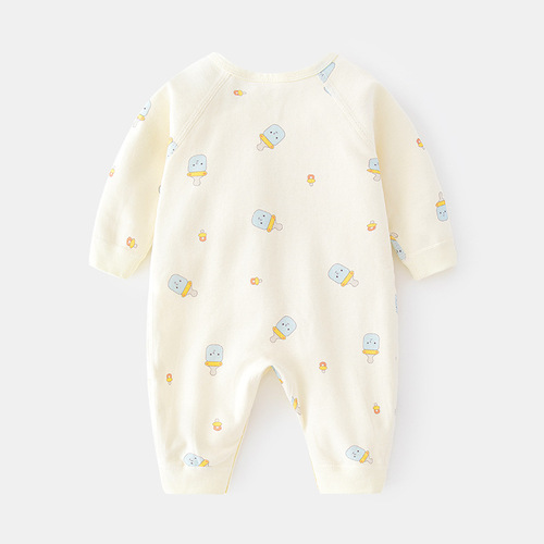 Newborn onesie baby boneless harem autumn and winter pure cotton newborn monk suit romper suit Velcro baby clothes
