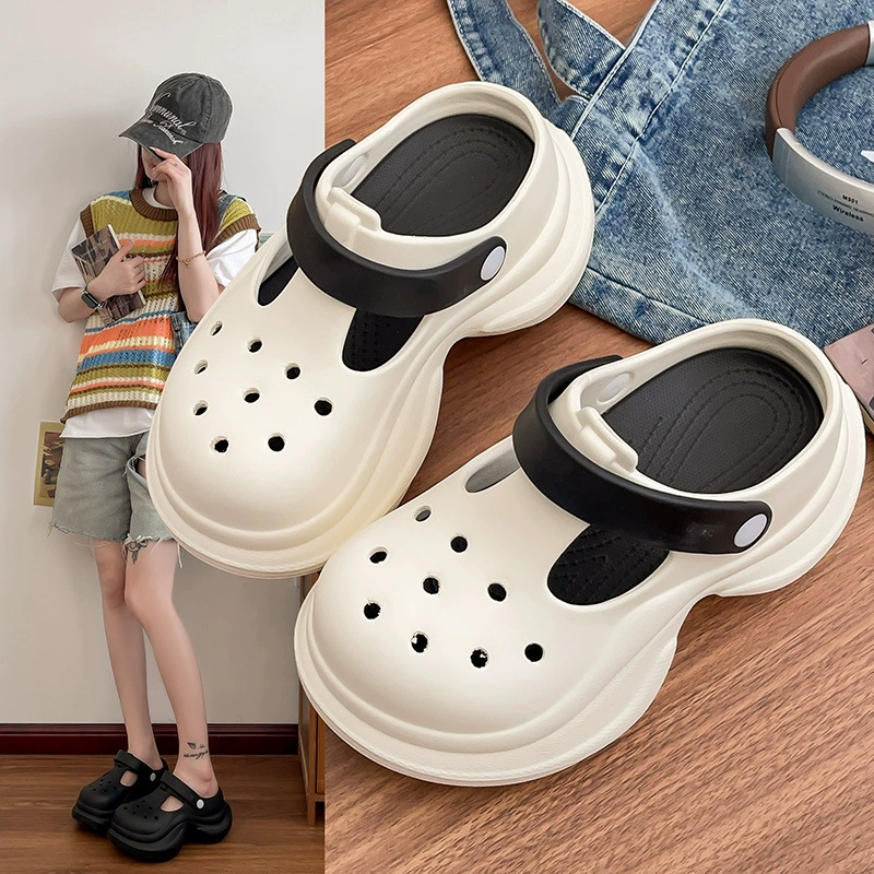 2025 новые летние женские сабо на толстой подошве, увеличивающие рост, садовые туфли, женские тапочки для кросс-борда, пляжные сабо Baotou