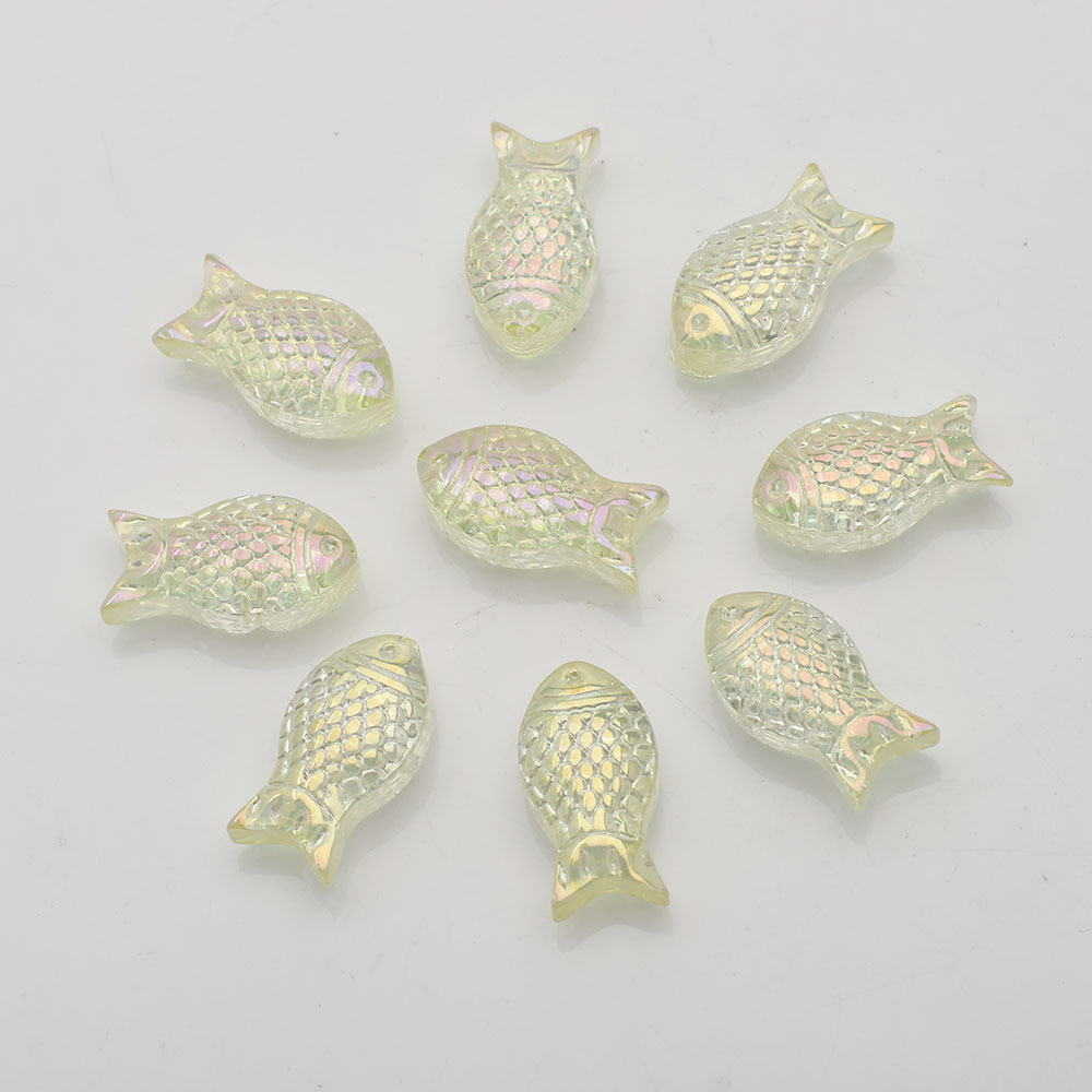30g Weight Beads Jewelry Making Type DIY Jewelry Accessories Classification a Pack of 30 Quantity Crystal Material Fish Pattern Plating Design Cute Style A Pack Of 30 Crystal Fish DIY Jewelry Accessories Beads 7