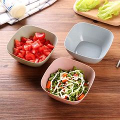 小麦わらの四角い碗のサラダ碗の家庭用のプラスチックはスープの碗のご飯の小さい碗に調味料の皿をつけます。