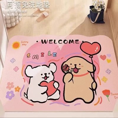 Pvc Mat, in Stock, Avtomobil döşəmə paspasları - line-pink-dog-horizontal-version-4060cm-new-diatom-mud