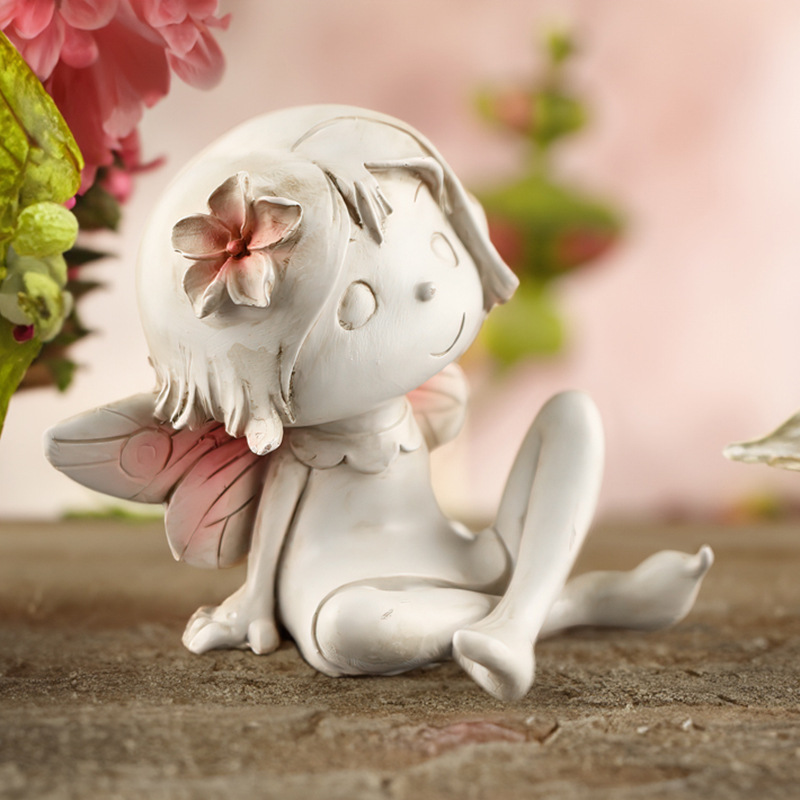  New Product Elf Flower Fairy Resin Ornaments Garden Balcony Desktop Potted Micro-Landscape Small Ornaments Decorations