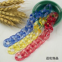 亚克力链条塑料高亮透明彩色21*30链子开口圈扣diy饰品手机链配件