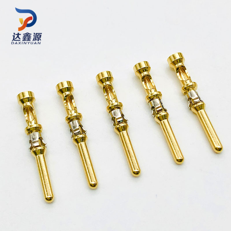 达鑫源定制卡爪1.6插针大三爪铜针环保黄铜镀金圆针焊接式PIN精密