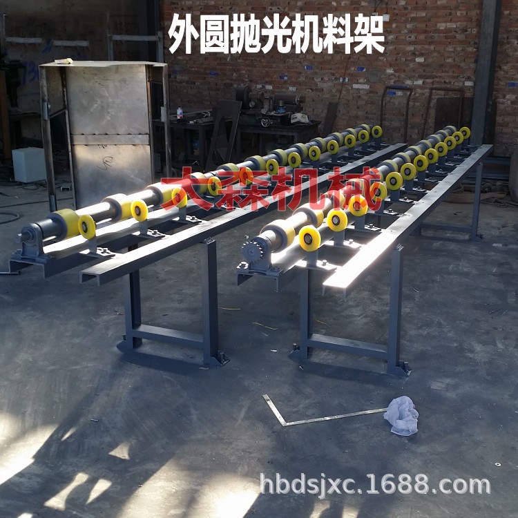 双组外圆抛光机两工位圆管除锈抛光机输送料架不锈钢管抛光机厂家