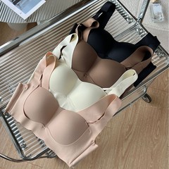 宽肩带无痕提拉小胸聚拢内衣女无钢圈舒适调整上托亲肤美背文胸罩