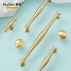 現代輕奢金色純銅拉手歐美式櫥櫃酒櫃抽屜單孔黃銅衣櫃門把手全銅