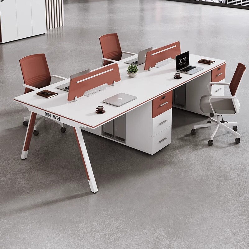 Work Station Desk Double Employee Computer Desk Simple Modern Four/6/8 Person Office Staff Desk and Chair Combination