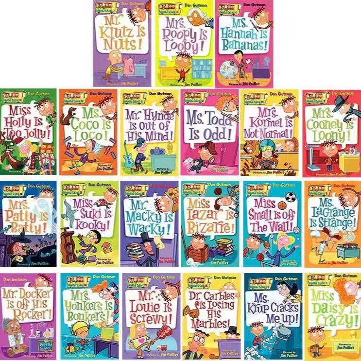 Книга с картинками на английском «My Weird School Crazy School» сезоны 1–5, 66 глав — книга в подарок с аудио