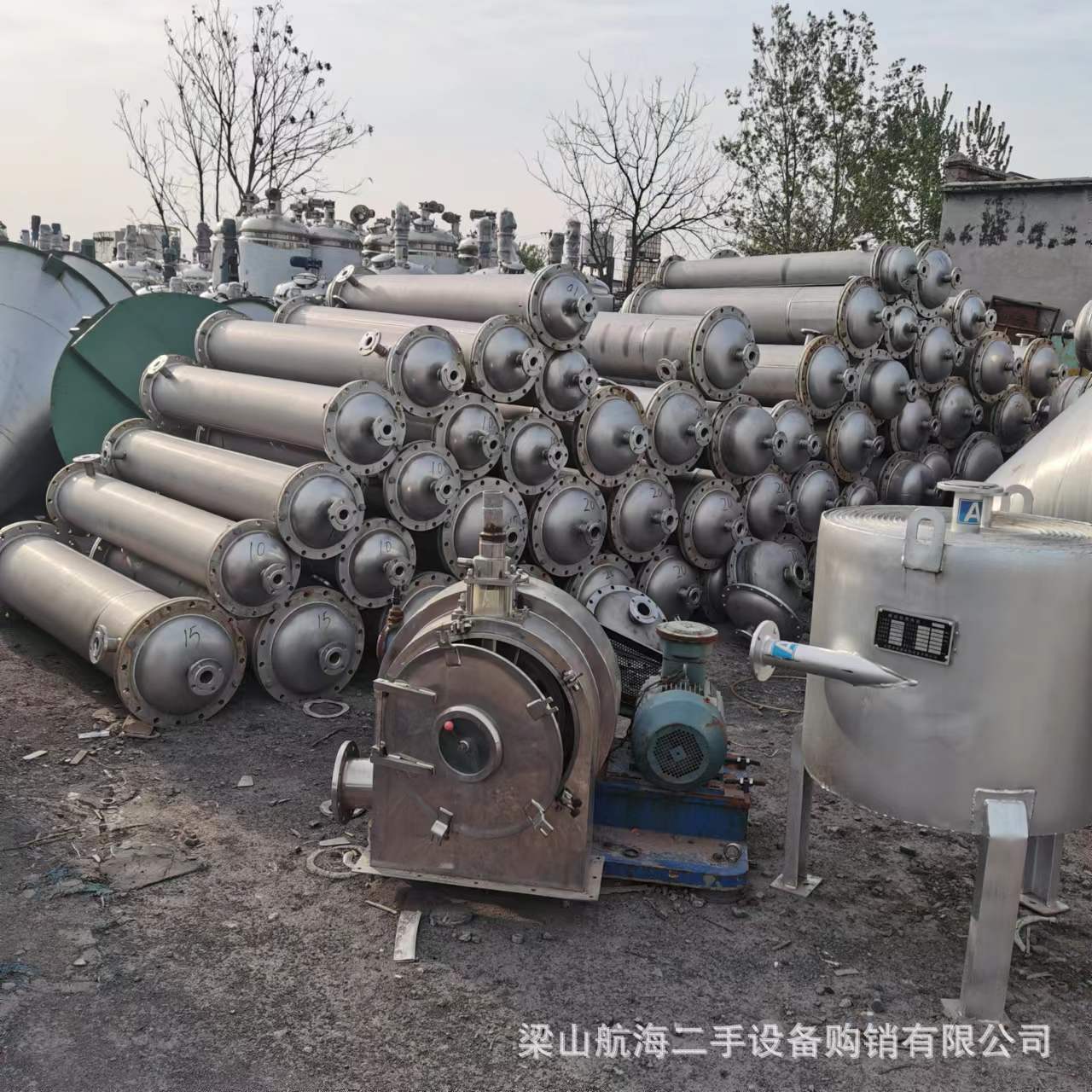 出售不锈钢列管冷凝器机械化工导热油蒸汽换热器列管式冷凝交换器