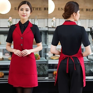 服务员工作服男女士马甲围裙餐饮菜馆火锅店女防油污夏季围裙