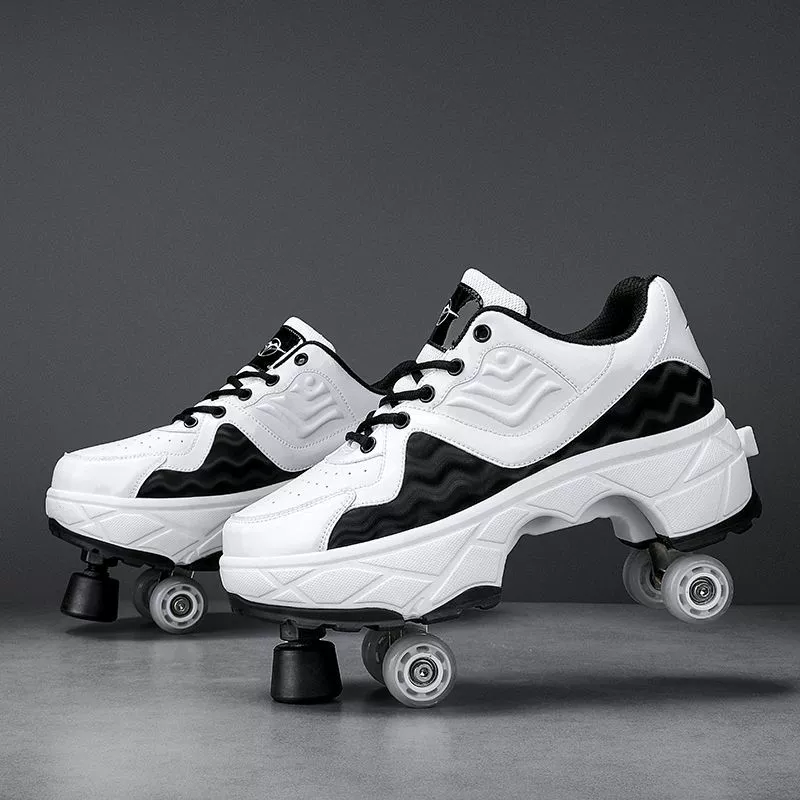 Детские Heelys для девочек, четырехколесные прогулочно-скользящие обувь для взрослых, автоматическое сжатие роликов для мужчин
