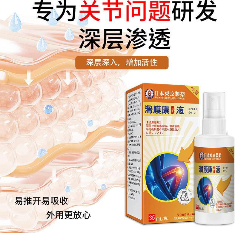 滑膜康健康液、筋骨通絡、関節摩耗、膝痛、首、肩、腰、脚の外用スプレー|undefined