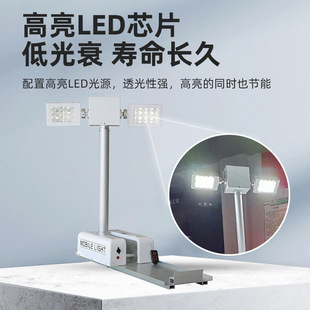 Vehicle-mounted mobile lifting lighting equipment roof folding and lodging curved arm type emergency sounding work light remote control LED