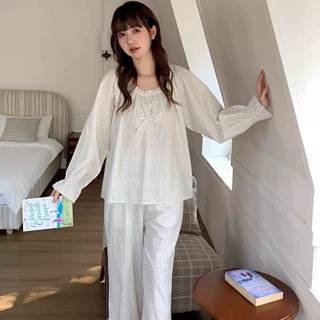 2026秋季新品小清新甜美纯棉碎花家居服套装女长袖睡衣