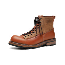 2023新款复古做旧工装靴男秋冬马丁靴高帮伞兵靴子8193-R
