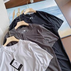OBCY ファッション ユース メンズ # Niaojiaと同じスタイルのアイスシルク半袖Tシャツ、新店価格、通勤用、アウトドア用