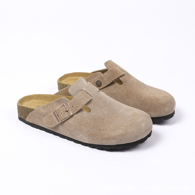 BK foreign trade ready-to-ship full-grain leather unisex outdoor half-slipper cork genuine leather Birkenstock-style closed-toe Boston sandals BK foreign trade ready-to-ship full-grain leather unisex outdoor half-slipper cork genuine leather Birkenstock-style closed-toe Boston sandals