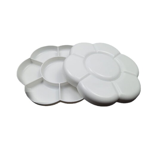 Factory supplies large 7-grid thickened plum blossom color palette double-lid art gouache paint palette double-button plum blossom box