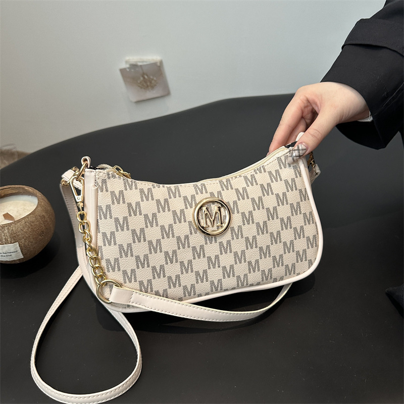 2025 Spring and Summer New Retro Printed Trendy All-match High-end Simple Bag Women's Shoulder Bag Portable Crossbody Bag