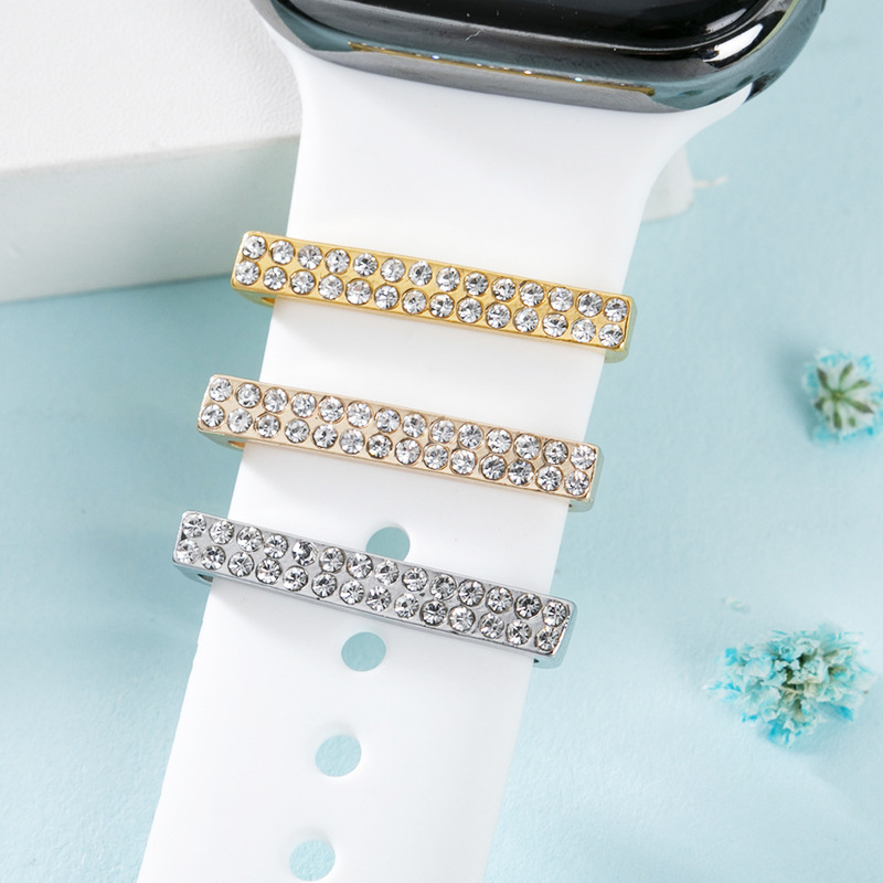 Smart Watch Accessories Horizontal Strip Diamond Suitable for Apple Applewatch Watch Strap Decorative Ring Female Silicone Watch Strap Set Smart Watch Accessories Horizontal Strip Diamond Suitable for Apple Applewatch Watch Strap Decorative Ring Female Silicone Watch Strap Set
