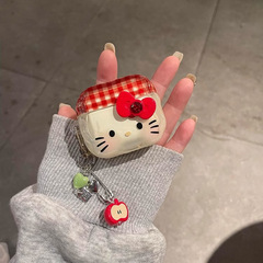 格子縞の蝶結びの猫はAirPods3の保護の殻のリンゴの4世代のpro 2無線のbluetoothのイヤホンのカバーを適用します。