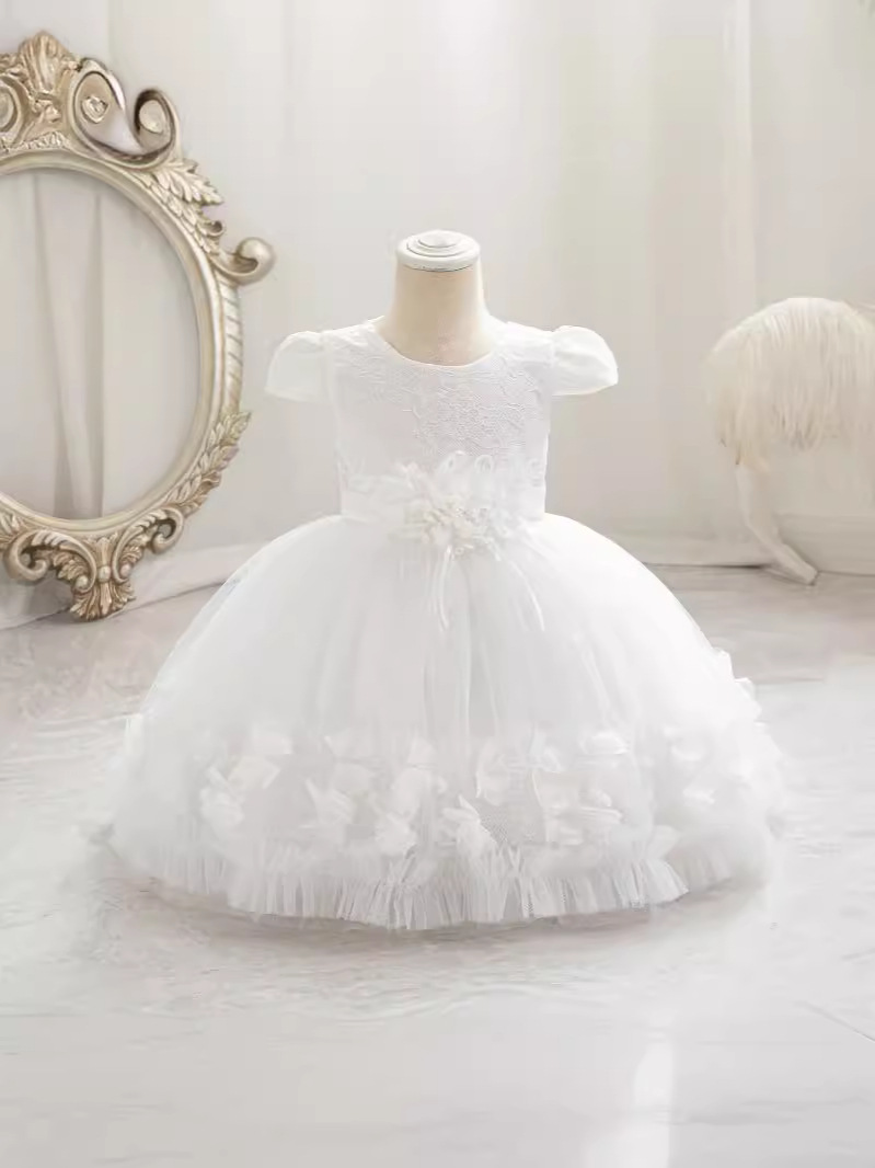 Vestidos de niña de alta calidad para cumpleaños, vestidos de noche, vestidos de princesa, vestidos de niña de las flores para el primer cumpleaños, existencias listas para envío transfronterizo, novedad de 2025