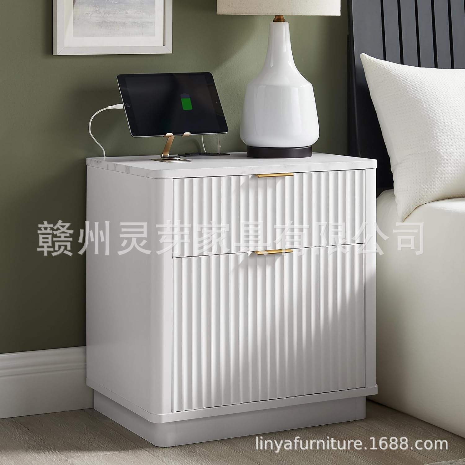 Mesita de noche personalizada transfronteriza con luces LED, recargable, pequeña, sencilla, moderna, para el hogar