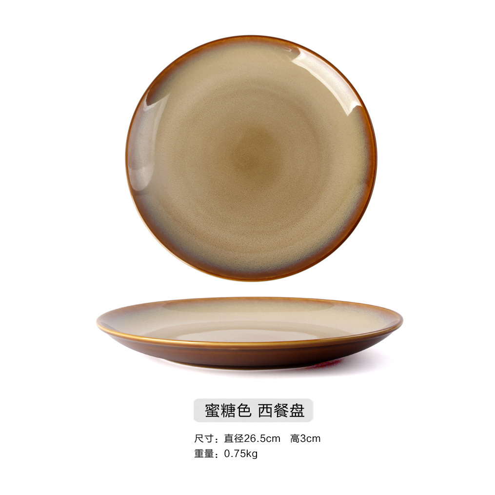 El horno cambia el color de la melaza de la exportación del comercio exterior [un solo producto de gama alta de la marca] placa occidental placa plana de 10 pulgadas Placa de filete