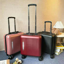 小型18寸旅行万向拉杆箱女商务行李箱PC防刮耐磨轻便男登机密码箱