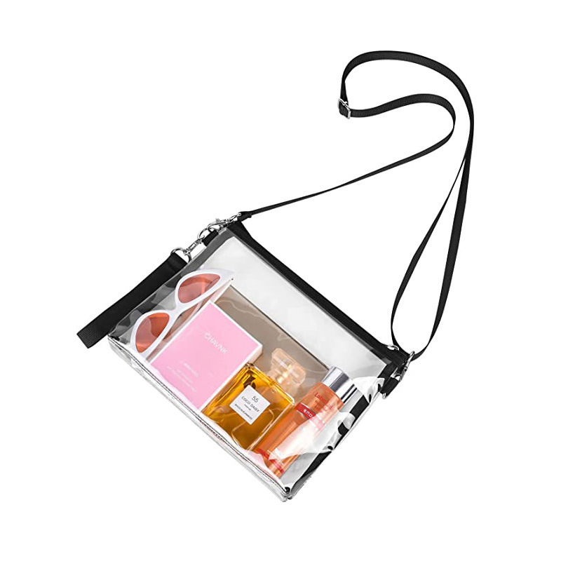 Transparent Pvc Waterproof Crossbody Bag For Coins And Makeup_voghion.com
