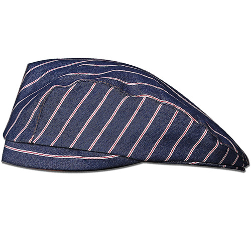 Denim beret hat for chefs, servers, and restaurant staff — custom embroidered design